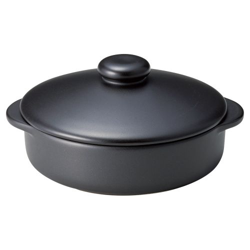 ブラックセラム蓋付リゾット 20.5×φ17.5×9.5cm(身5.2cm)(900cc) 537-039/業務用/新品/小物送料対象商品