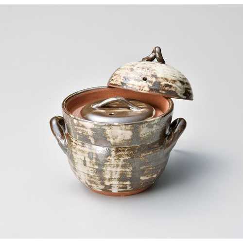 唐津毛はらい目田の実鍋2合炊(中蓋付)/お役目用/新品/小物貨物輸送客体商いもの