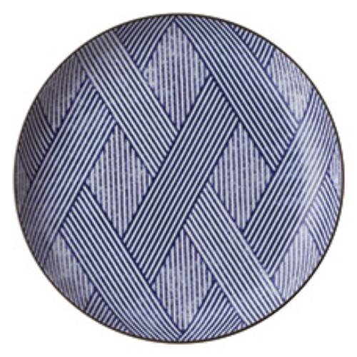 094-M003 縞格子 6.0皿 φ18.3×2.5(cm)/10入り/業務用/新品/小物送料対象商品