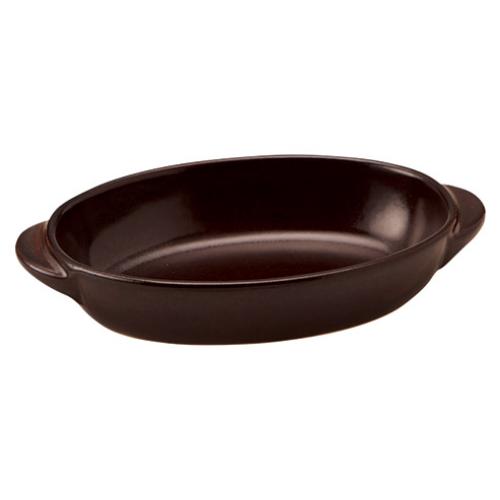 329-0151 茶 楕円グラタン(小) 18.7×11×3.6(cm)/5入り/業務用/新品/小物送料対象商品