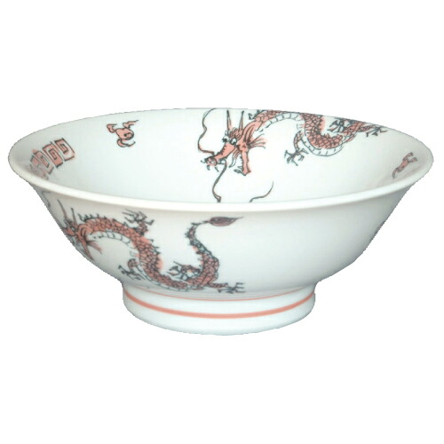ラーメン丼 踊り竜赤 7寸反高台丼 10個入 /業務用/新品/送料無料｜業務用厨房のテンポス