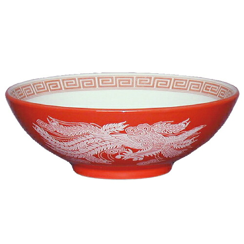 【ラーメン丼 赤釉白竜 丸6・3寸丼 10個入 】業務用/新品/小物送料対象商品