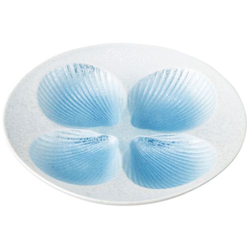 白磁ブルー吹ラスター四方貝/業務用/新品/小物送料対象商品