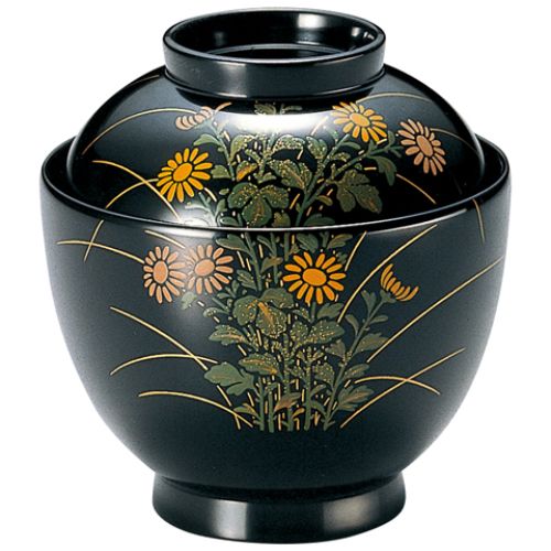 3.1寸たまご小吸椀 野菊(手塗漆手描き/業務用/新品/小物送料対象商品