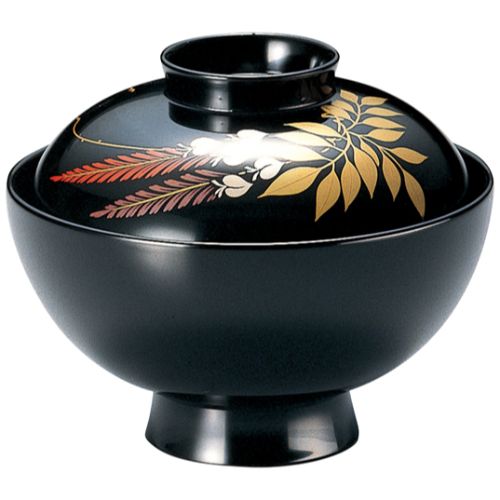 4寸段付仙才椀 藤(手塗漆、磨蒔絵/業務用/新品/送料無料