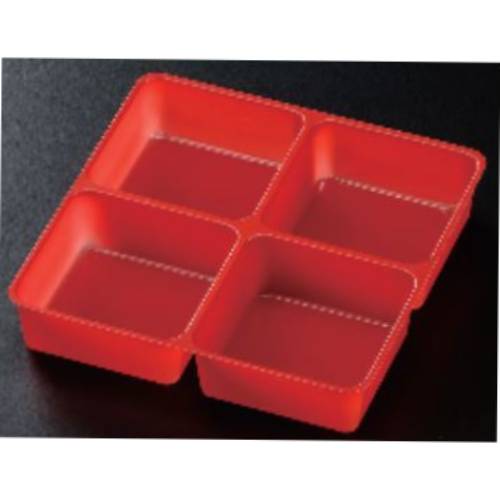 6.5寸重用 A-PET 十字仕切り 朱(50枚入)/業務用/新品/小物送料対象商品