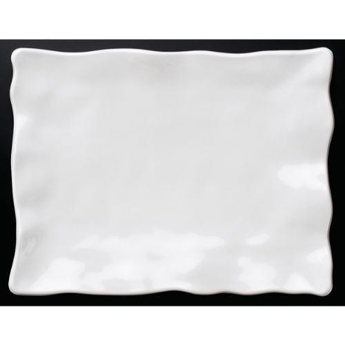 メラミン44cm波渕長角盛皿ホワイト/業務用/新品/小物送料対象商品