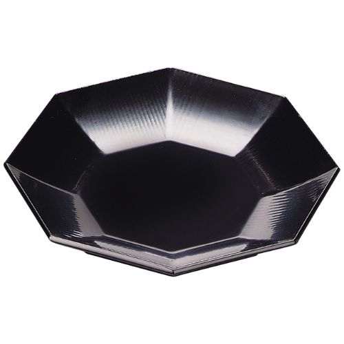 木製7.2寸八角茴香カンナ目盛器黒漆塗/お役目用/新品/小物貨物輸送客体商いもの