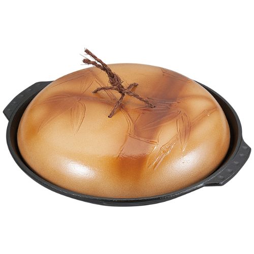 31cm 竹柄陶板陶器風茶/親蓋セット/業務用/新品/小物送料対象商品
