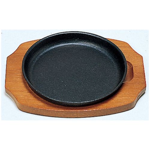 22cm丸ステーキ鉄皿(木台付)/業務用/新品/小物送料対象商品