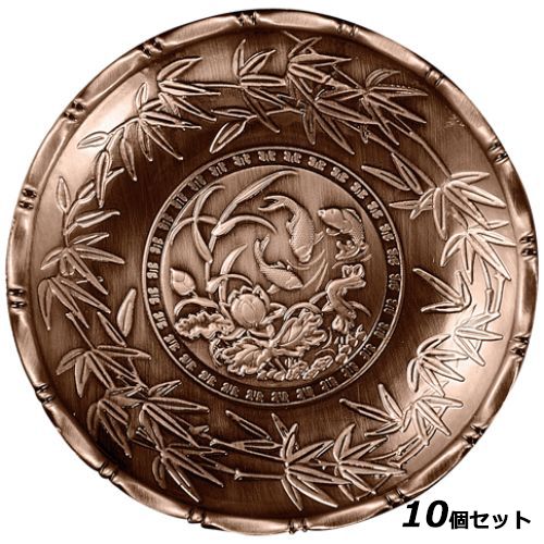 【10仕かける】金属元素コースター丸 笹 ブロンズ /御勤め用/新品/小物貨物輸送客体商いもの