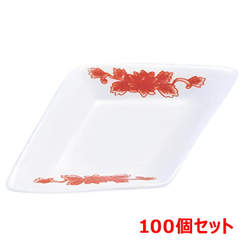 【100セット】箸置 菱型箸置き 赤菊 /業務用/新品/小物送料対象商品