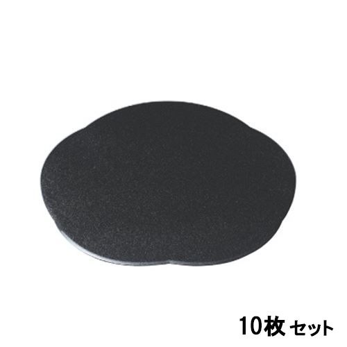 【10セット】御膳 尺2.5寸花形敷膳ブラックパール 幅373 奥行345 高さ3 /業務用/新品/小物送料対象商品