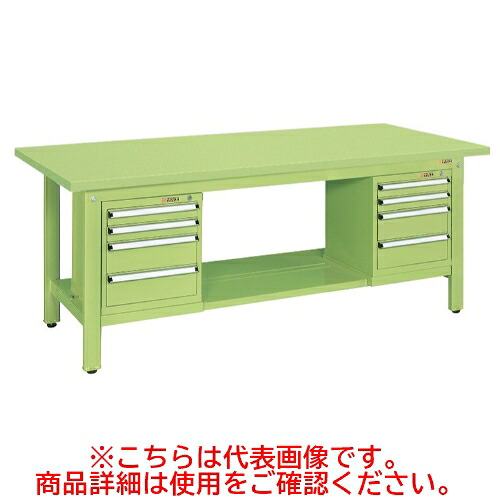 KK-69SSL42 【サカエ】【固定式】軽量作業台KKタイプ(スモールキャビネット付) 幅1800×奥行750×高さ740(mm)/業務用/新品/送料無料