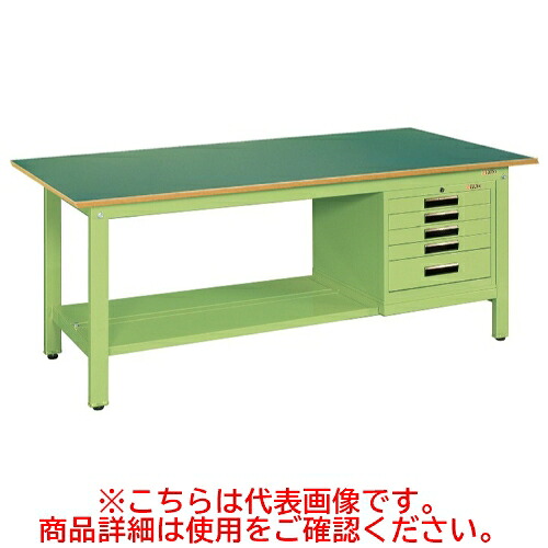KK-49FSVE5 【サカエ】【固定式】軽量作業台KKタイプ(SVEキャビネット付) 幅1200×奥行750×高さ740(mm)/業務用/新品/送料無料