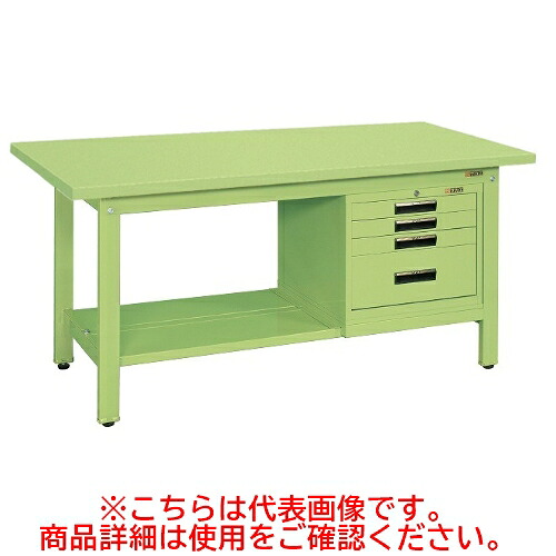 KK-59SSVE4 【サカエ】【固定式】軽量作業台KKタイプ(SVEキャビネット付) 幅1500×奥行750×高さ740(mm)/業務用/新品/送料無料