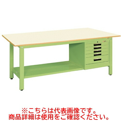 KK-69PSVE5IG 【サカエ】【固定式】軽量作業台KKタイプ(SVEキャビネット付) 幅1800×奥行750×高さ740(mm)/業務用/新品/送料無料