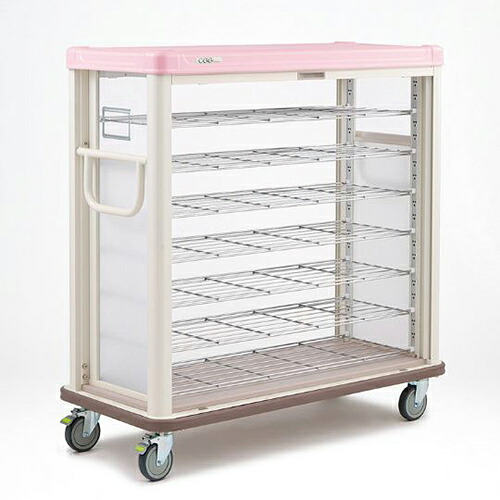 ERECTA（エレクター）　常温配膳車 配膳車cooシリーズ　シャッター式ハーフタイプ　デラックスモデル組立式 /膳数：21/送料無料｜業務用厨房のテンポス