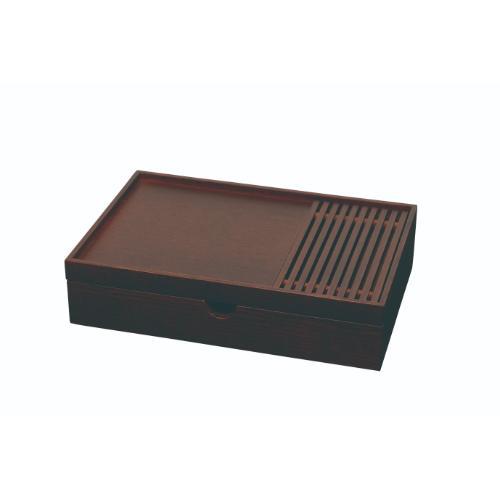 6-052-04/DS・Tools BOX すのこ/抽き出し中仕切り付 タモブラウン 約幅30×奥ふかさ20×高さ7糎/御役目用/新品/小物貨物輸送客体商いもの