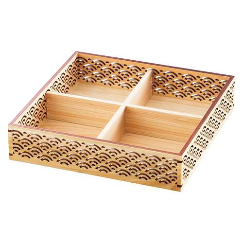 ひのき細密盛器 青海波 四ツ切/業務用/新品/小物送料対象商品