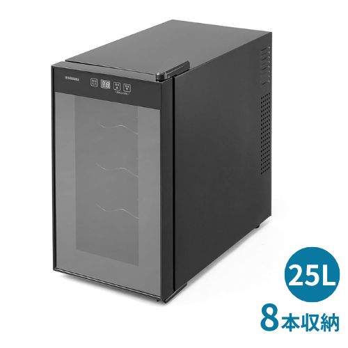 【家庭用/新品】【アイリス】ワインセラー 25L 8本 IWC-P081A-B ブラック/送料無料