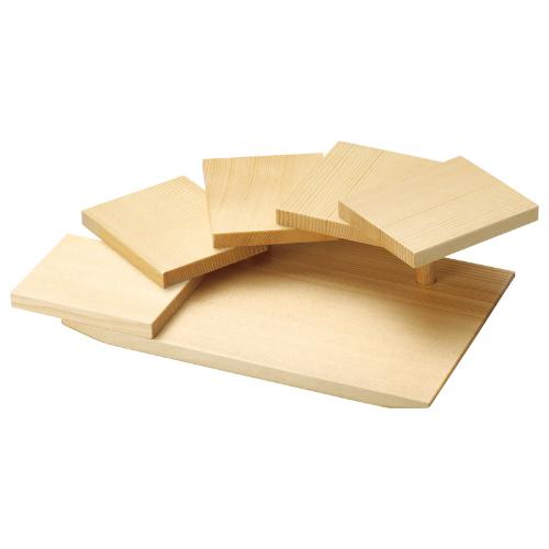 角上がり段盛器 5段(大) 木 37.5×25×H8.8(糎)/御役目用/新品/小物貨物輸送客体商いもの