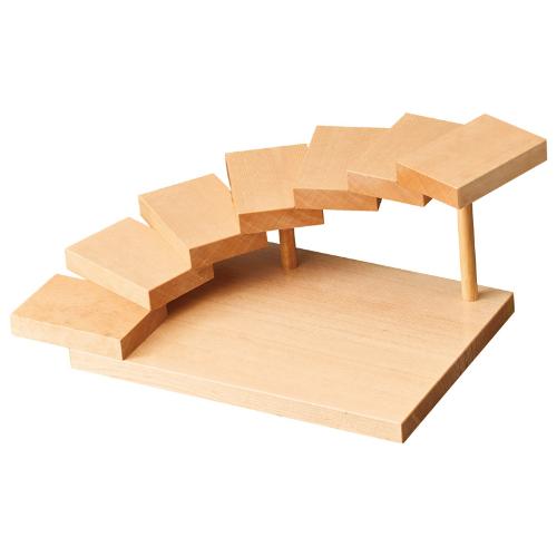 角上がり段盛器 7段 木 43×30×H1.5(上がり段大いさ12×0.8)(糎)/お役目用/新品/貨物輸送無料