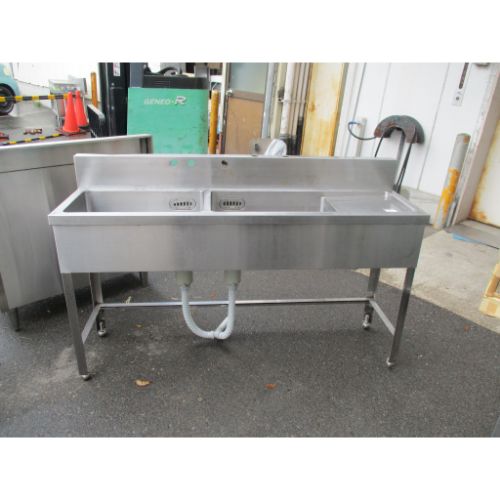 楽天市場】【中古】二槽シンク 水切り 三方枠 BGあり 幅1500