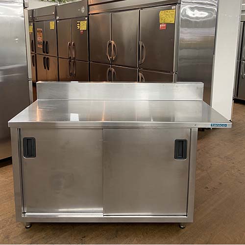 【中古】調理台 BGあり 幅1400×奥行600×高さ800 【送料無料】【業務用】【飲食店 店舗 厨房機器 調理台 業務用調理台】