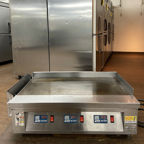 【実業界最長1年引き受ける】【中古】明かりグリドル ニチワ電機 TEG-900DSP 幅900×奥ふかさ600×高さ300 三相200V 【貨物輸送無料】【御役目用】【飲食店 バス発着場 御厨子所計器 グリドル 鉄板焼器 御役目用グリドル 御役目用鉄板焼器】