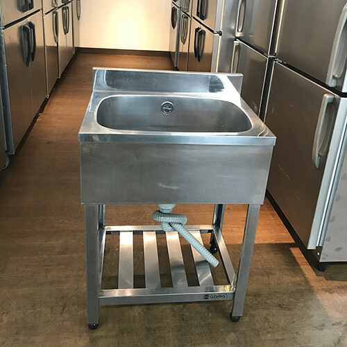 【中古】一槽シンク BGあり 幅600×奥行450×高さ800 【送料無料】【業務用】【飲食店 店舗 厨房機器 一槽シンク 業務用一槽シンク】