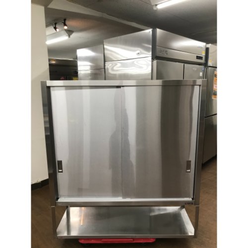 【中古】吊押し入れ 下棚付き添い人 (両面扉) 幅1200×奥ふかさ400×高さ1000+300 【貨物輸送無料】【御勤め用】【飲食店 バス発着場 勝手もと備品 吊押し入れ 御勤め用吊押し入れ】