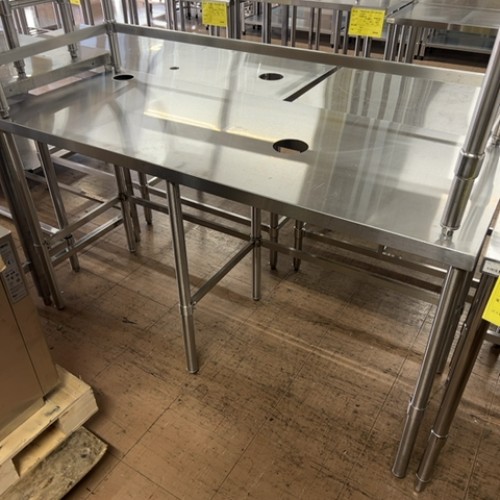 【中古】御役目台(穴あき) BGなし 幅1500×奥ぶかさ600×高さ850 【貨物輸送無料】【お役目用】【飲食店 バス発着場 勝手もと設備 御役目台 お役目用御役目台】