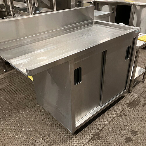【中古】クリーンテーブル(キャビネット付き) BGあり 幅1200×奥行650×高さ830 【送料無料】【業務用】【飲食店 店舗 厨房機器 特殊シンク 業務用特殊シンク】