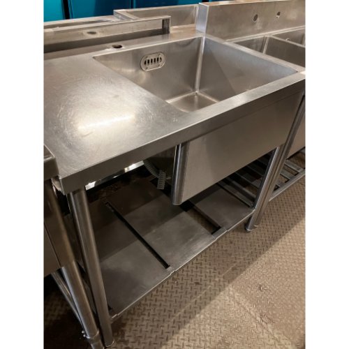 【中古】一槽シンク BGなし 幅900×奥行600×高さ850 【送料無料】【業務用】【飲食店 店舗 厨房機器 一槽シンク 業務用一槽シンク】