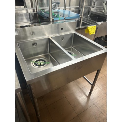 【中古】二槽シンク BGあり 幅900×奥行700×高さ800 【送料無料】【業務用】【飲食店 店舗 厨房機器 二槽シンク 業務用二槽シンク】|業務用厨房のテンポス