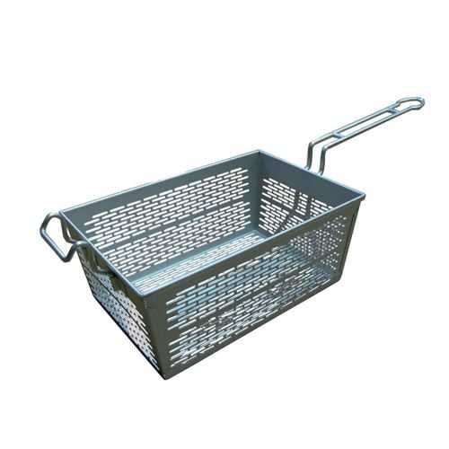 18-8パンチングフライバスケット 280×180×H120粍(カゴ内寸)/お役目用/新品/貨物輸送別途積もり書き