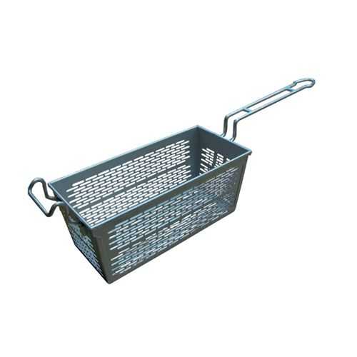 18-8パンチングフライバスケット 280×120×H120粍(カゴ内寸)/御勤め用/新品/貨物輸送別途積もり書き