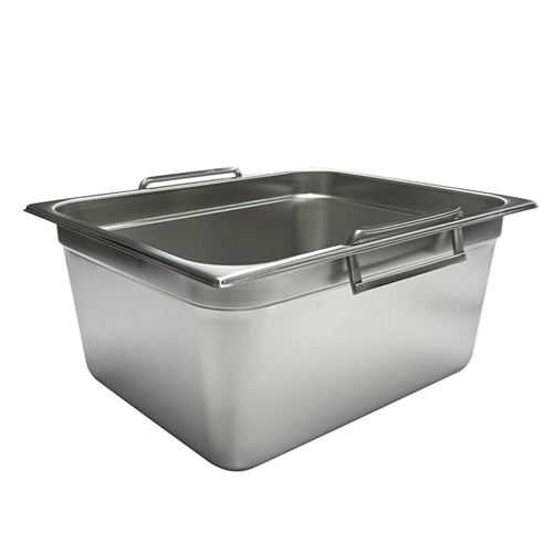18-8モビール式手持ち部分付スーパーデラックスパン 1/2大きさ 325×265×H150粍/御勤め用/新品/貨物輸送別途積もり書き