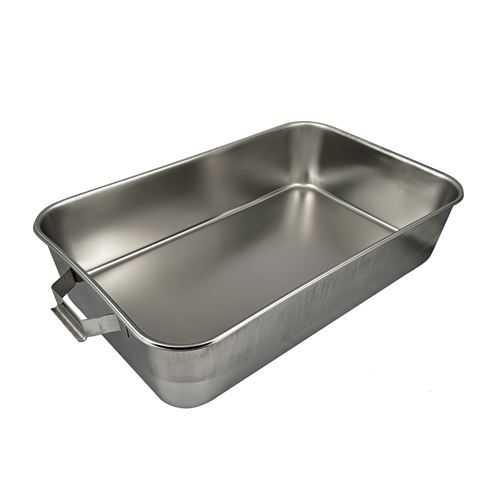 18-8給食バット・固定ハンドル(K)(半カールフラットフランジ) 研磨無 612×389×H140mm/業務用/新品/小物送料対象商品|業務用厨房のテンポス