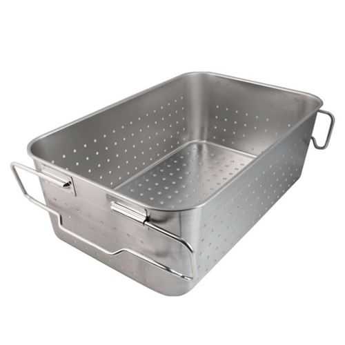 18-8給食バット・運搬型 穴明(積み重ねハンドル付) 研磨有 610&times;388&times;H200mm/業務用/新品/送料別途見積｜業務用厨房のテンポス