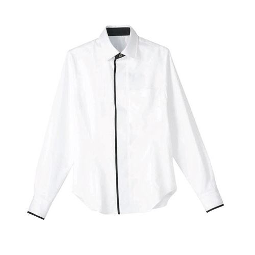 男女兼用シャツ長袖ホワイト HT-5854 業務用 新品 小物送料対象商品
