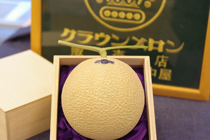 品評会入賞者の篤農家限定　クラウンメロンお歳暮・お中元販売 通販で静岡県産のマスクメロン「等級 山及び白」 桐箱2玉