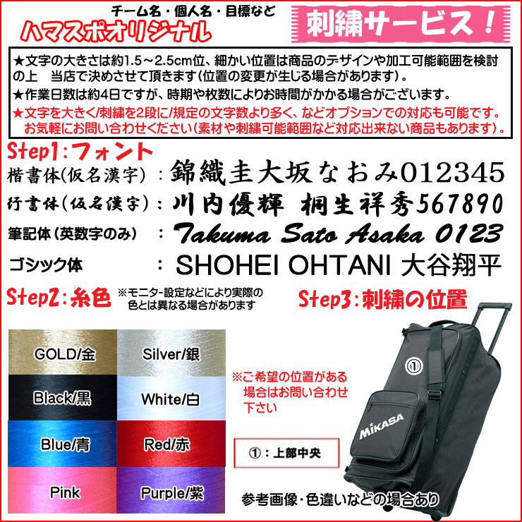 二字入れエンブロイダリーok 海里カサ バレー バスケット キャリーバッグ 征戦バッグ中型 Ba 50 Cspeducation Com
