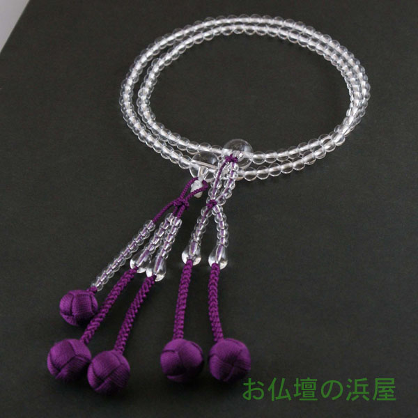 【200円クーポン配布 7/19~26】数珠(念珠) 日蓮宗用 法華宗用 女性用 水晶・共仕立 108玉 正絹小田巻房 8寸 法事 法要 葬式 葬儀 お盆 お彼岸 49日 四十九日 満中陰 水晶 クォーツ 小田巻 共仕立 日蓮宗 法華宗 身延山 久遠寺 女性 婦人 女 レディース ●お仏壇・仏具の|お仏壇 お仏具の浜屋