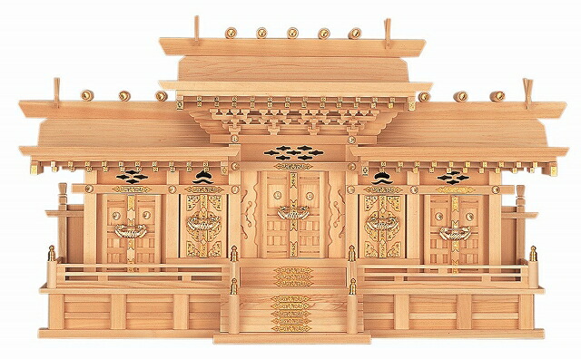 【200円クーポン券別れ別れ 6/4～11】集まり組付五社・大 （ひのき） 横巾97×高さ56糎 【神棚】 ●お仏壇・仏具の浜屋