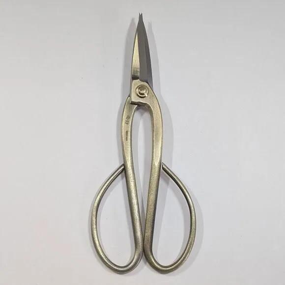 【兼進作】盆栽物の具 ブロンズ鎬付き足長盆栽鋏  全長195粍 No.36H ◆新商いもの 盆栽 剪刀 切り下げる鋏 虚抜く 盆栽物の具 小枝切、葉切り、芽摘み お取りつくろう 枝切り 園芸 呉れて遣る お鼓舞激励◆