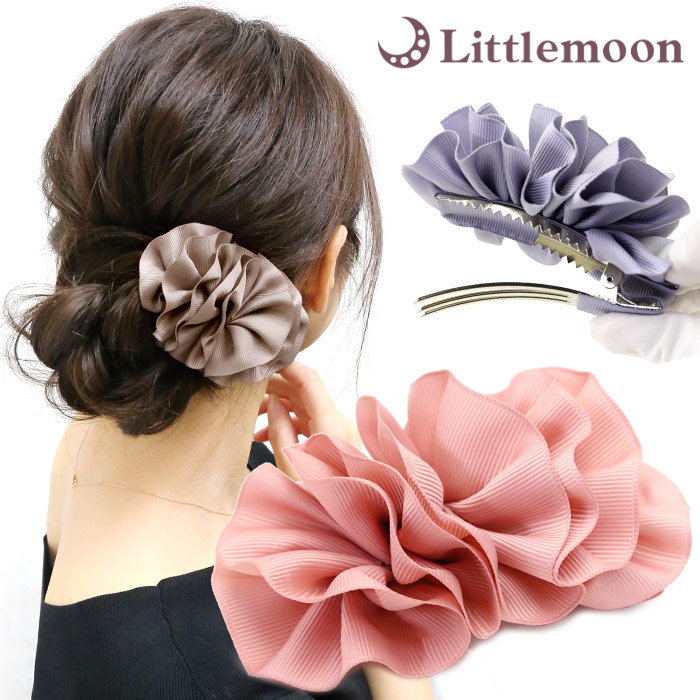 楽天市場 サイドバンスクリップ プリル ヘアクリップ フリル コサージュ 花 パステル 強力 華やか 上品 ヘアアレンジ 結婚式 パーティ ヘッドアクセ ヘアアクセサリー 髪飾り リトルムーン ヘアアクセサリー
