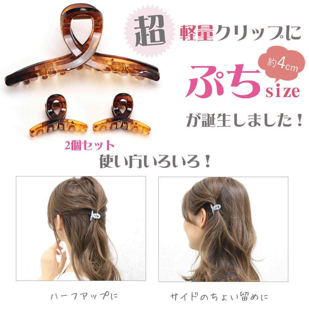 SALE／89%OFF】 追跡可能メール便リトルサルディ ループ ヘアクリップ マット クリア 前髪 ミニ プチ 小さめ 超軽量 2個セット シンプル  サイド ちょい留め 簡単 ヘアアレンジ ヘアアクセサリー 髪飾り MBL 20210804 www.tonna.com