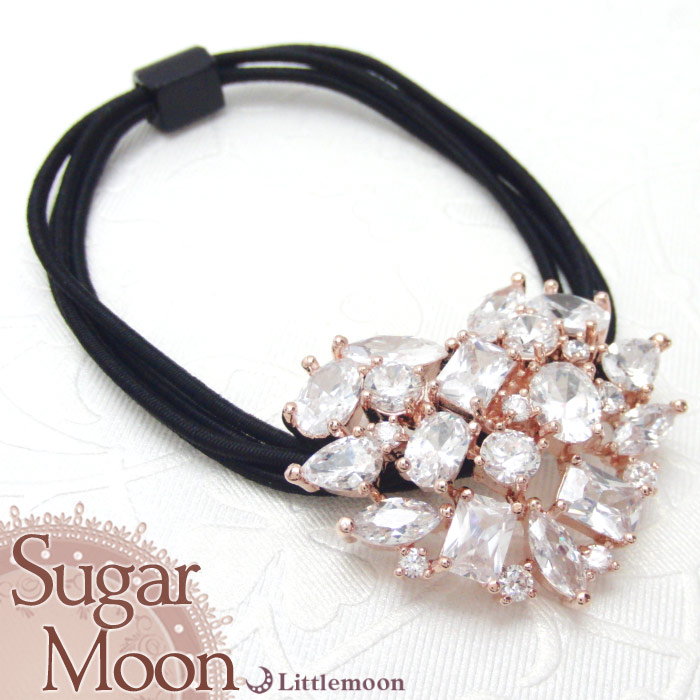 追駈けできるメール文合う Sugar Moon ヘヤ天然ゴム レビィ クリスタル 伝達ルート石巌 浅紅色ゴールド キラキラ ハート型 キュービック酸化ジルコニウム コンチョ 嫁娶儀 招宴 精糖文鮮明 ヘア付属品 髪飾り Mbl Daemlu Cl